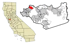 Location in Contra Costa County and the state of California