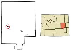 Location of Glenrock in Converse County, Wyoming.