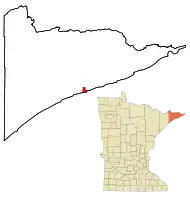 Location of the city of Grand Maraiswithin Cook County, Minnesota