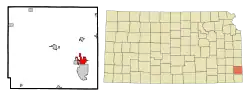 Location within Crawford County and Kansas