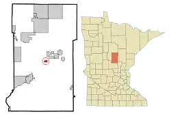 Location of Rivertonwithin Crow Wing County, Minnesota