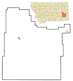 Location of Ismay, Montana