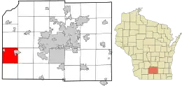 Location in Dane County and the state of Wisconsin.