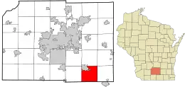 Location in Dane County and the state of Wisconsin.