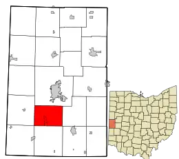 Location in Darke County and the state of Ohio.