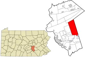 Location in Dauphin County and state of Pennsylvania.