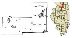 Location of Lee in DeKalb & Lee Counties, Illinois.