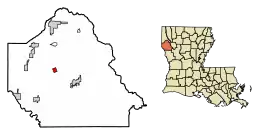 Location of Grand Cane in De Soto Parish, Louisiana.