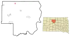 Location in Dewey County and the state of South Dakota