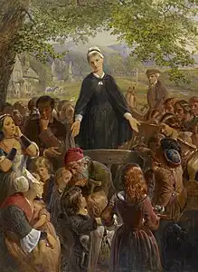 Dinah Morris preaching on the common