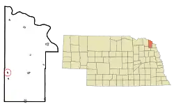 Location of Dixon, Nebraska