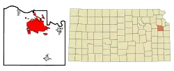 Location within Douglas County and Kansas