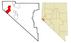 Location of Kingsbury, Nevada