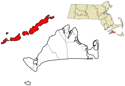 Location in Dukes County in Massachusetts