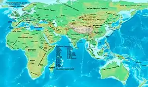 Map of the Eastern Hemisphere 475&nbsp;CE.