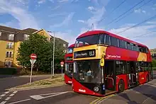 Two EL3 buses at the Mallard Road terminus in Barking Riverside