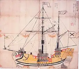 Ekaterina, the ship upon which Adam Laxman sailed to Japan (Nemuro City Museum of History and Nature)