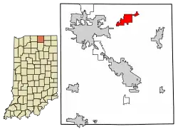 Location of Bristol in Elkhart County, Indiana.