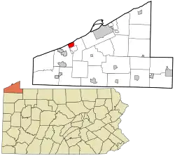 Location in Erie County and the U.S. state of Pennsylvania.