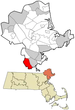 Location in Essex County and the state of Massachusetts.