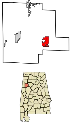 Location of Berry in Fayette County, Alabama.
