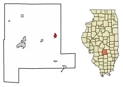 Location of St. Elmo in Fayette County, Illinois.