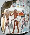A painting from TT63 depicting Nubians bearing tribute.