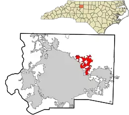 Location in Forsyth County and the state of North Carolina