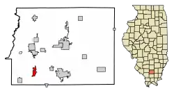 Location of Zeigler in Franklin County, Illinois.