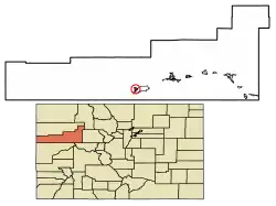 Location of Parachute in Garfield County, Colorado.