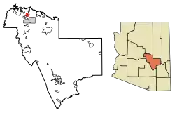 Location of Beaver Valley in Gila County, Arizona.