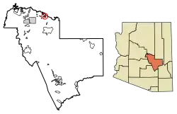 Location of Christopher Creek in Gila County, Arizona.