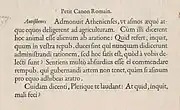 Roman type on Plantin's specimen of c. 1585