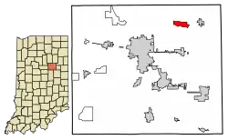 Location of Landess in Grant County, Indiana.