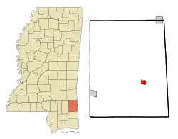 Location of Leakesville, Mississippi