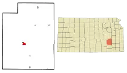Location within Greenwood County and Kansas