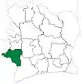 Guiglo Department upon its creation in 1969. It kept these boundaries until 1988, but other departments began to be divided in 1974.