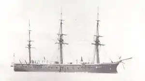 Lyons' flagship HMS&nbsp;Bellerophon in Halifax
