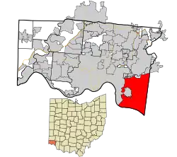 Location in Hamilton County and the state of Ohio.