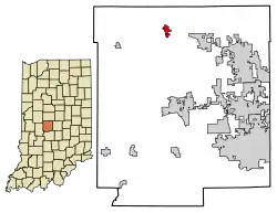Location of Lizton in Hendricks County, Indiana.