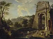View of the Titus Arch and Palatine in Rome; 1710s, oil on canvas, 73 × 100 cm, Hermitage Museum.