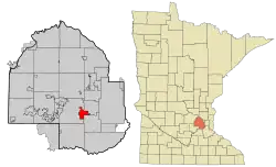 Location of Hopkinswithin Hennepin County, Minnesota