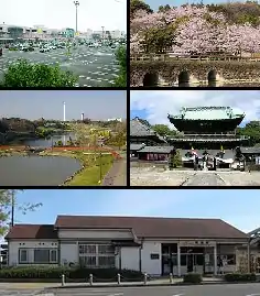 Upper: Aeon Mall Higashiura, Odai Parkmiddle:Aisai Kenko-no-mori Park, Kenko-inlower: Higashiura Station