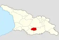 Map highlighting the historical region of Trialeti in Georgia