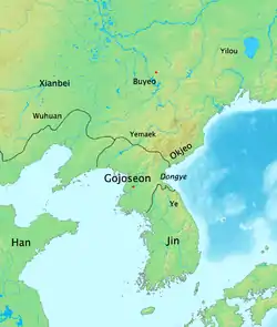 Korea prior to 108 BC. Wiman Joseon before it was destroyed by the Han dynasty