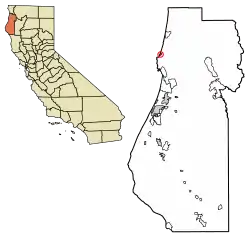 Location of Big Lagoon in Humboldt County, California.