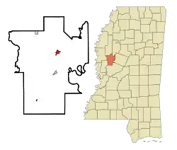 Location of Belzoni, Mississippi