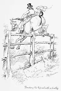 Breaking the top rail with a hind hoof