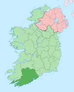 Location of County Cork