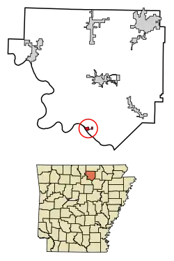 Location of Guion in Izard County, Arkansas